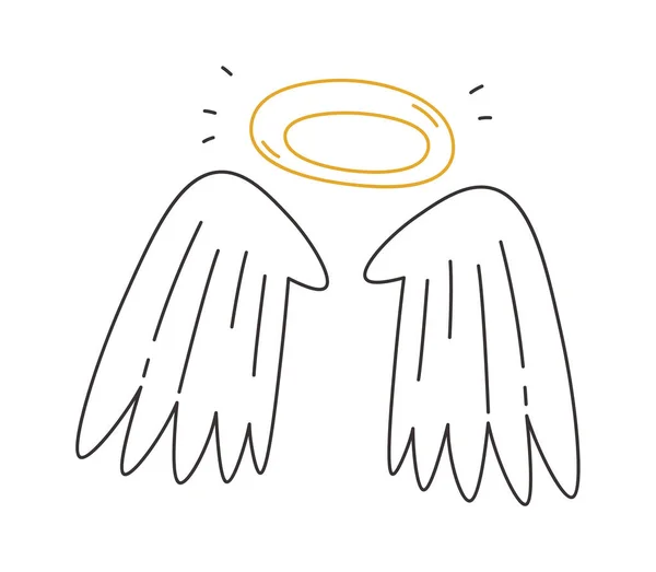 天使の翼とハロベクトルイラスト — ストックベクタ
