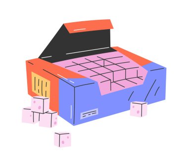 Şeker Vektörü İllüstrasyonlu Kutu