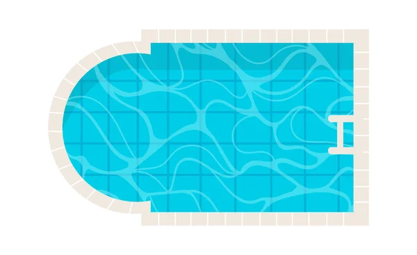 Yüzme Havuzu Üst Görünüm Vektörü Llüstrasyonu — Stok Vektör