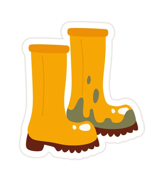 Ελαστικές Μπότες Sticker Εικονογράφηση Διάνυσμα — Διανυσματικό Αρχείο