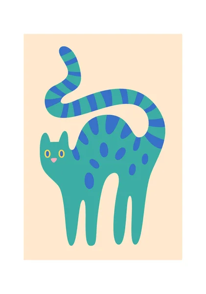 Cat Abstract Painting Vector Illustration — Stock Vector