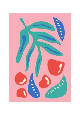 Çiçek Soyut Boyama Vektörü İllüstrasyonu