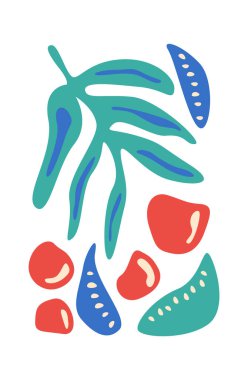 Çiçek Soyut Arkaplan Boyama Vektörü İllüstrasyonu