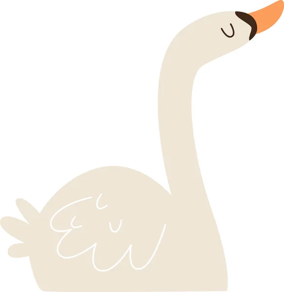 Swimming Stork Bird Vector Illustration — Stock Vector