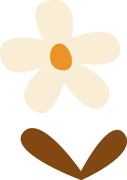 Blume Mit Stammvektor Illustration — Stockvektor