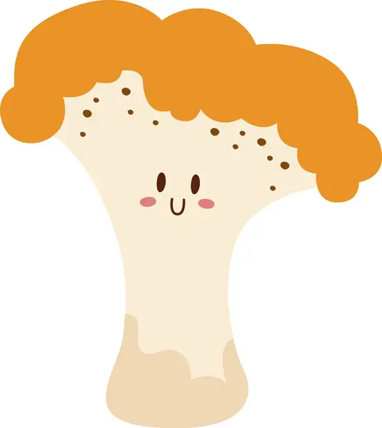 Mushroom Character Happy Vector Illustration — Stock Vector