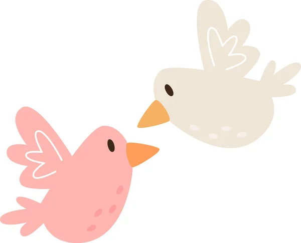 Vögel Paar Animal Vector Illustration — Stockvektor