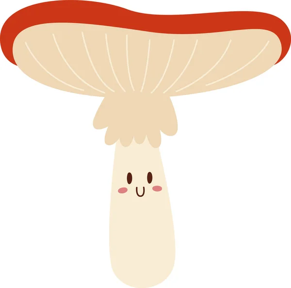 Mushroom Character Happy Vector Illustration — Stock Vector