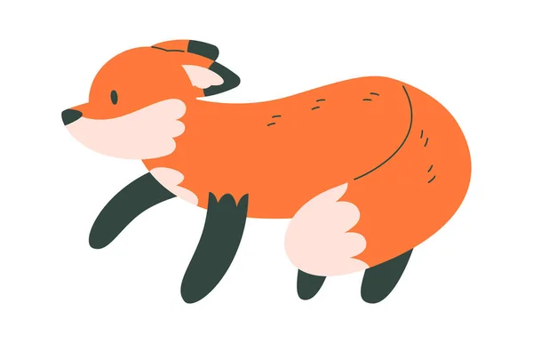 Walking Fox Animal Vector Illustration — Stockový vektor