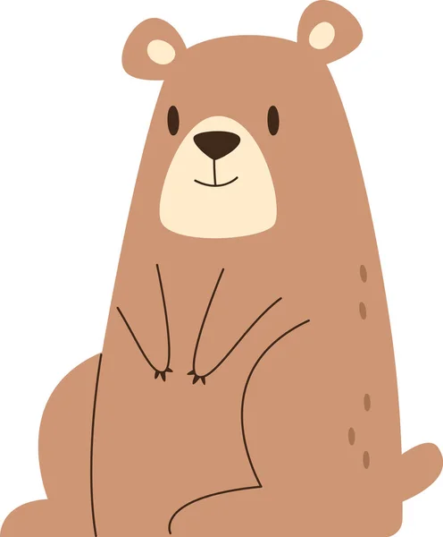 Sentado Urso Animal Vector Ilustração — Vetor de Stock