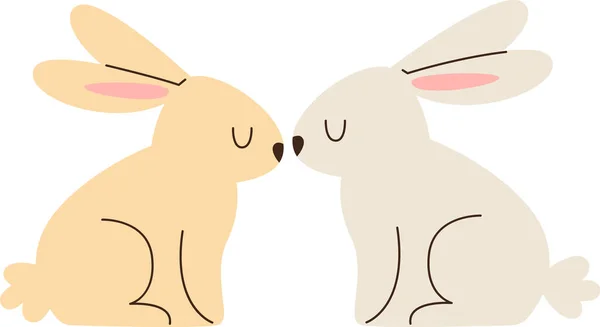 ウサギのカップル動物ベクトルイラスト — ストックベクタ