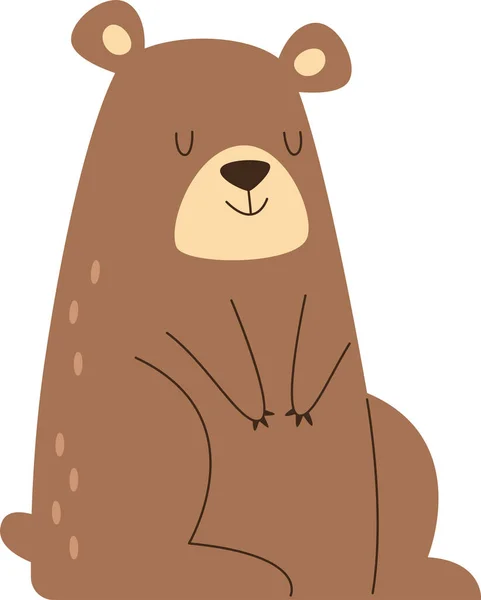 Śpiący Niedźwiedź Wektor Zwierząt Ilustracja — Wektor stockowy
