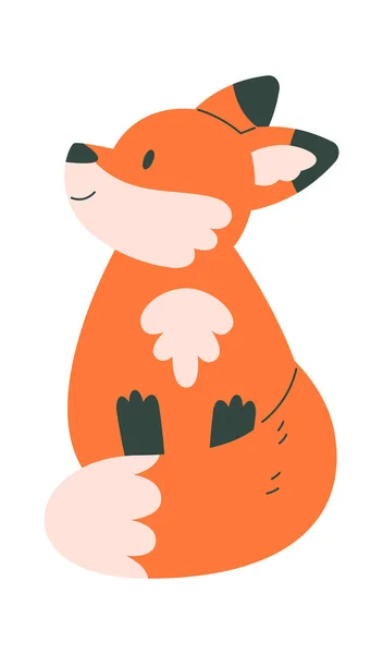 Sentado Fox Animal Vector Ilustración — Vector de stock