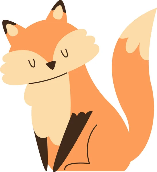 Sleeping Fox Animal Vector Illustration — стоковий вектор