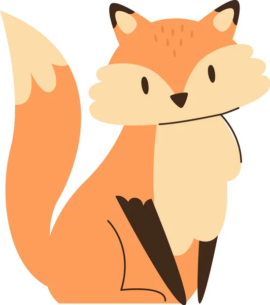 Sedící Fox Animal Vector Illustration — Stockový vektor