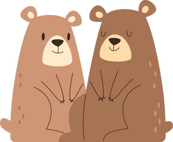 Niedźwiedzie Kilka Zwierząt Wektor Ilustracja — Wektor stockowy