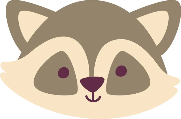 Raccoon Animal Face Vector Illustration — Stock Vector