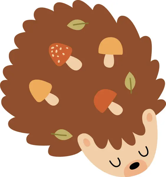 Hedgehog Animal Con Setas Vector Illustration — Vector de stock