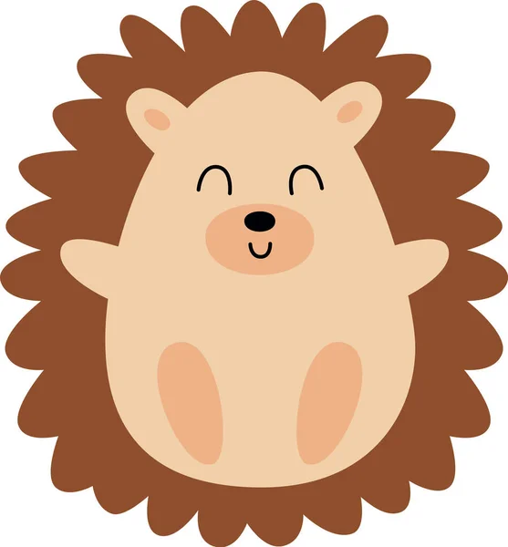 Hedgehog Animal Smiling Vector Illustration — Vector de stock