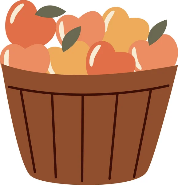 Eimer Mit Äpfeln Vektor Illustration — Stockvektor