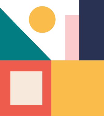 Soyut Bauhaus Şekil Vektör İllüstrasyonu