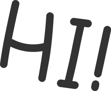 Merhaba Harfli Doodle Vektör İllüstrasyonu