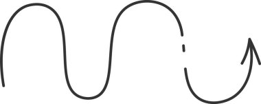 Eğri Ok Doodle Vektör İllüstrasyonu