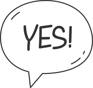 Evet Harfli Doodle Vektör İllüstrasyonu