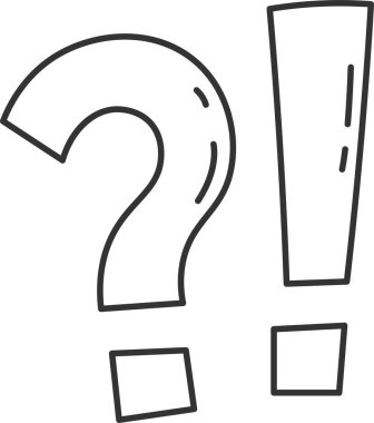 Soru ve Ünlem Mark Doodle Vektör İllüstrasyonu