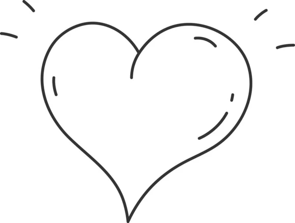 Coração Alinhado Doodle Vector Ilustração — Vetor de Stock