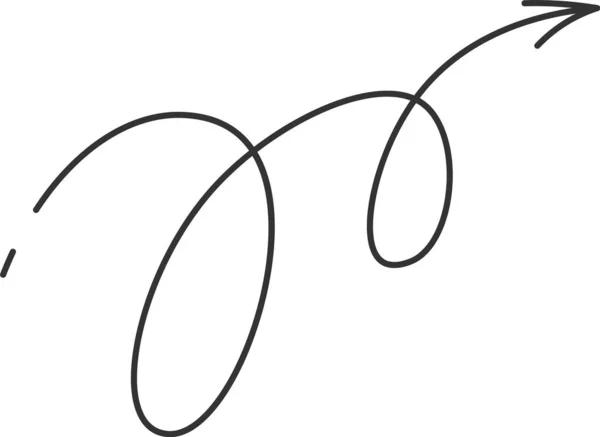 Gebogene Arrow Doodle Vector Illustration — Stockvektor