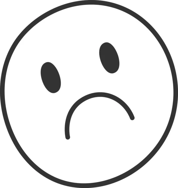 Triste Emoji Doodle Vector Ilustração —  Vetores de Stock