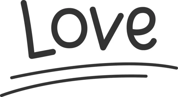 Amore Lettering Doodle Vettoriale Illustrazione — Vettoriale Stock