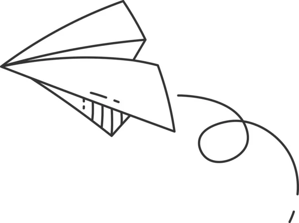 Paper Plane Doodle Vector Illustration — Stockvektor