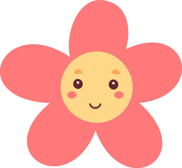 Fleur Avec Visage Illustration Vectorielle — Image vectorielle