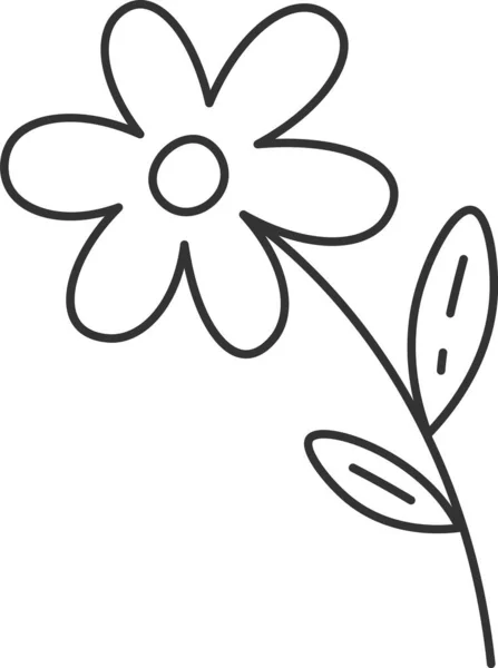 Flower Lined Doodle Vector Illustration — Stockvektor
