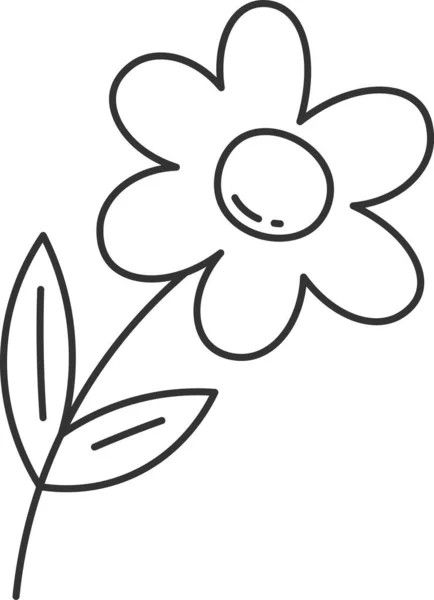 Flower Lined Doodle Διανυσματική Απεικόνιση — Διανυσματικό Αρχείο