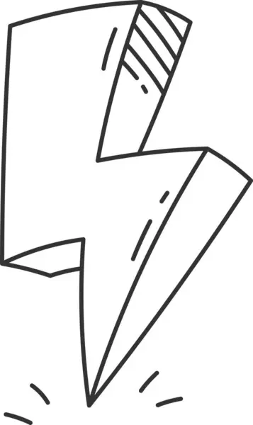 Blixtnedslag Fodrad Doodle Vektor Illustration — Stock vektor
