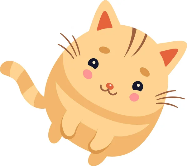 Runde Katze Lächelt Vektor Illustration — Stockvektor