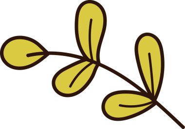 Yaprak Vektörü İllüstrasyonlu Çiçek Şubesi