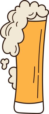 Bira Vektörü İllüstrasyonlu Cam