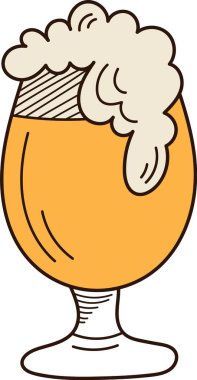 Bira Vektörü İllüstrasyonlu Cam