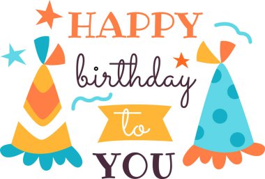 Doğum günün kutlu olsun Rozet Vektörü İllüstrasyonu