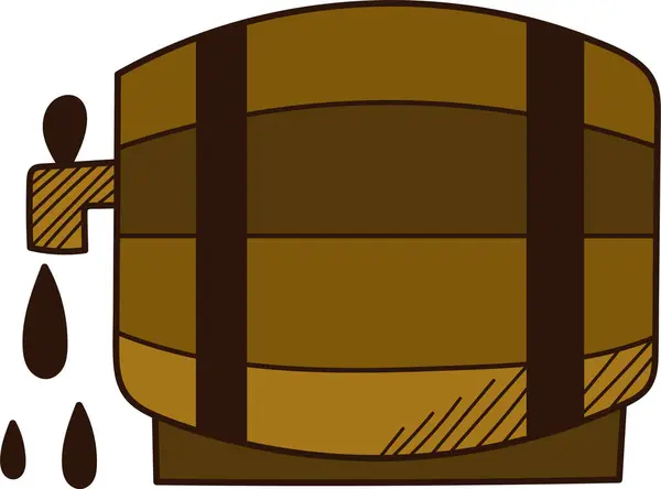 Wooden Barrel Beer Vector Illustration — Stock Vector