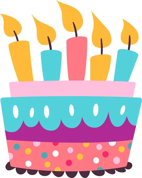 Birthday Cake Candles Vector Illustration — Stock Vector