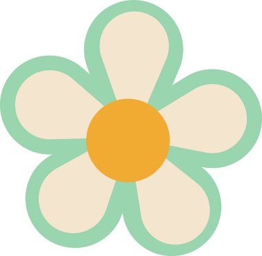 Çiçek Geometrik Şekil Vektörü İllüstrasyonu