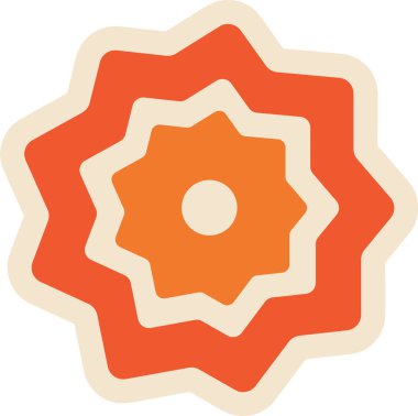 Çiçek Geometrik Şekil Vektörü İllüstrasyonu