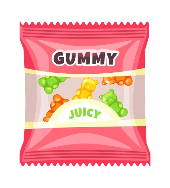 Jelly Gum Candies Package Vector Illustration — Stock Vector