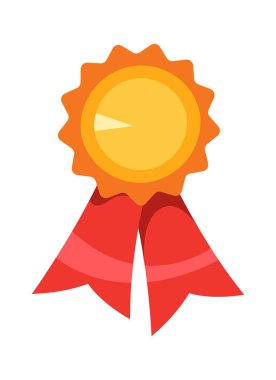 Çizgili Vektör İllüstrasyonlu Madalya