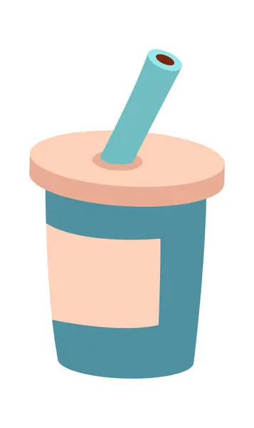 Paper Cup Straw Vector Illustration — Stock Vector